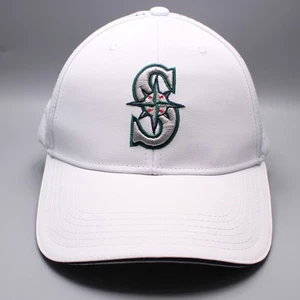 Seattle Mariners Hat Cap Adult White Plain Logo Adjustable Snapback MLB Baseball - Picture 1 of 10