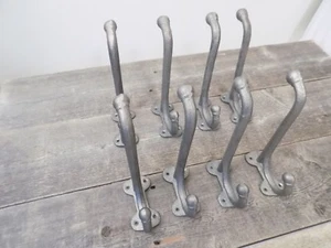 8 GRANDI GANCI PER IMBRACATURA RACK APPENDIABITI CAPPELLO PARETE GHISA FIENILE RESISTENTE 7 1/2" LUNGO - Foto 1 di 7