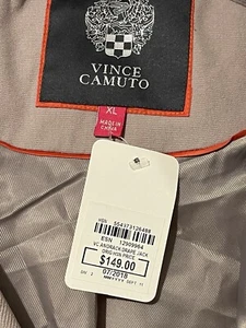 Vince Camuto Anorak Trench DrapeCoat Hooded Loose Fit XL Water Resistant Tan New - Picture 1 of 4