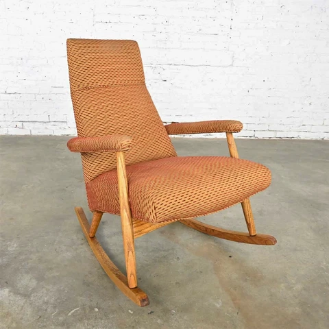 Mid-Century Modern High Back Rocker Rocking Chair Cover