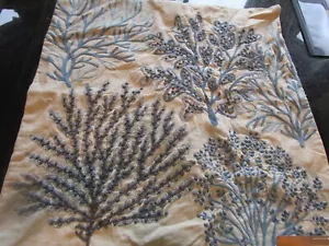 Pottery Barn Layered Coral embroidered pillow cover 24 blue Beach Nautical New - Picture 1 of 2