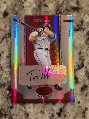 Espejo autógrafo rojo #191 2004 Leaf Certified Materials Travis Hafner/250 Foto 1 de 2