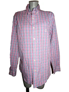 CHAPS Men's Size Medium, White/Blue/Pink Cotton/Poly Dress Shirt, Long Slvs  VGC - Picture 1 of 7