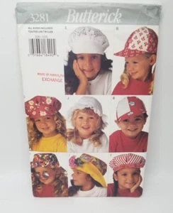 Children's Hats Sewing Pattern by Butterick, 3281, Multiple Styles! - Picture 1 of 2