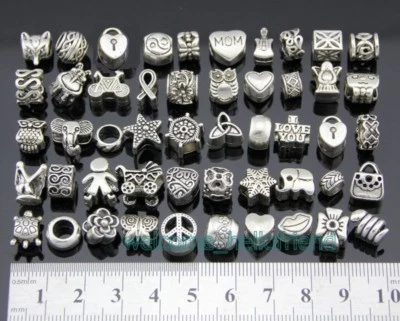 50x 100x Mezcla Tibetana Plata Dije Cuentas Ajuste Pulsera Europea Elige Cantidad ZY026 Foto 1 de 4