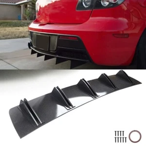 For Mazda3 MPS Mazdaspeed 3 Carbon Rear Bumper Diffuser Spoiler 10-Fins Splitter - Picture 1 of 10