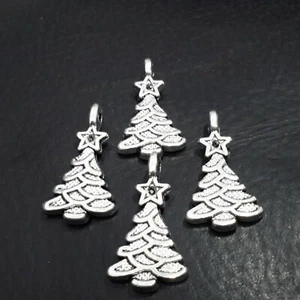 Tibetan Style Christmas Tree Bead, 11x21mm, Silver,  25 pce, Free Post Oz Seller - Foto 1 di 3