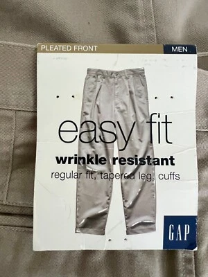 DEFECTIVE with tags Vintage Mens GAP 35x36 Easy Fit Pleated Front Cuffed G3D - Image 1 of 4