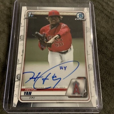 2020 Bowman Chrome Hector Yan Auto First Bowman 1st On-Card Autograph CPA-HY 📈 - Image 1 of 2