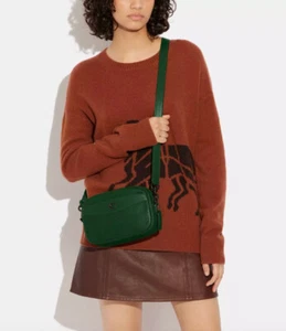 NWT Coach Vintage Minimalist Design Dark Pine Pebble Leather Camera Bag $295 - Picture 1 of 10