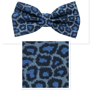 New Men Leopard Pattern Design Pre-tied Bow tie and Hanky Set Wedding Prom Party - Picture 1 of 6
