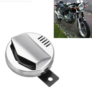 Motorcycle Electric Horn Chrome Super Loud 110db 94mm Cafe Racer Retro 12V 2A - Picture 1 of 7