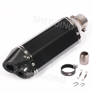 Universal Motorcycle Exhaust Slip On for Grom/Street/Sport Double Holes 370MM - Picture 1 of 4