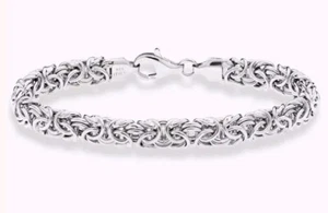 Miabella Handmade Italian 925 Sterling Silver Byzantine Bracelet 7" Women's *NEW - Picture 1 of 10