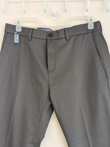 NWT Haggar Men's 34X30 Dark Grey Premium No Iron Dress Pants Straight Fit Khaki - Picture 1 of 19