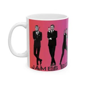 James Bond 007 Ceramic Mug, Retro Coffee Cup, 11oz, All the Bonds - Picture 1 of 9