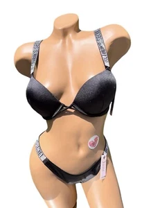 Victoria’s Secret Shine Strap Bombshell Add-2-Cups Push-Up 34B Brazilian S - Picture 1 of 2