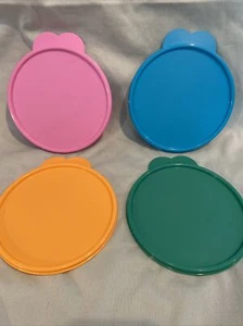 4 Tupperware Cereal Bowl Replacement Lids 2541D Butterfly Tab - Picture 1 of 9