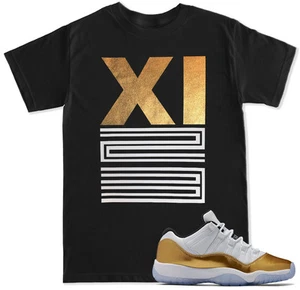XI 23 Gold T Shirt to match with Air Js 11 XI Closing Ceremony Gold Shoes - Picture 1 of 10