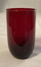 Vintage Ruby Red Drinking Glass 4.25" Tall 2.25" Diameter @123