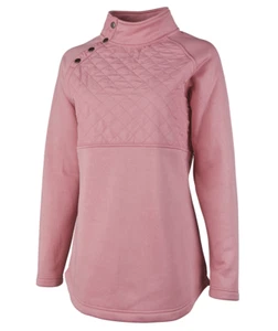 Charles River Apparel Women's Pink Newbury Asymmetrical Snap Sweatshirt M NWT - Picture 1 of 7