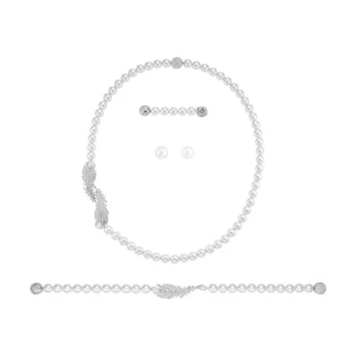 NUEVO EN CAJA AUTÉNTICO SWAROVSKI Bonito Conjunto de Perlas, Collar, Pulsera, Pendientes 5512380 Foto 1 de 4
