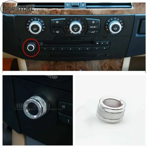 New Silver FM Radio Volume Control Rotary Knob Covers Trim For BMW E60 2008-2010 - Picture 1 of 4