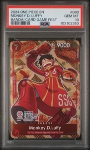 2024 ONE PIECE PROMOS BANDAI CARD GAME FEST #080 MONKEY D. LUFFY PSA 10 - Bild 1 von 2