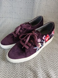 Zapatos Skechers Borgoña Terciopelo Floral Bordado Mujer Espuma con Memoria Talla 10 - Imagen 1 de 10