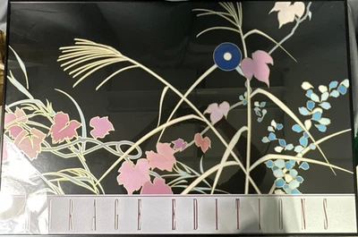 Serigrafia botânica floral vintage Mirage Editions 36x24 emoldurada preta pastel mod - Imagem 1 de 4
