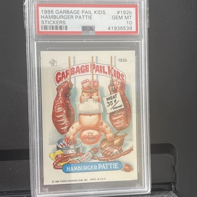 1986 GARBAGE PAIL KIDS SERIES 5 #192B HAMBURGER PATTIE PSA 10 GEM MINT - Image 1 of 2