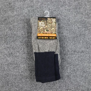 Mossy Oak Socks Mens 10-13 Gray Navy Full Cushion Thermal Xtreme Heat Warm Pair - Picture 1 of 6