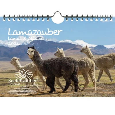 SEELENZAUBER GMBH Lamazauber DIN A5 Kalender für 2026 Lama Alpaka - Seelenzauber