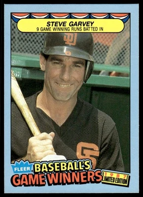 1987 Fleer Game Winners Steve Garvey San Diego Padres #16 - Image 1 of 2