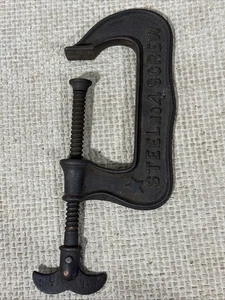Vintage P.S. & W.CO. Southington Conn USA Steel 4 Screw C Clamp - Picture 1 of 15