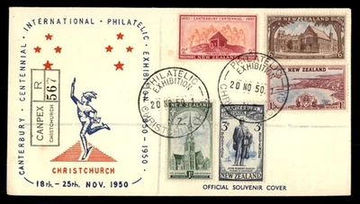 Mayfairstamps Nueva Zelanda 1950 exposición filatélica Christchurch Hermes cubierta regular Foto 1 de 2