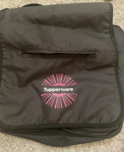 Bolso de Mano Tupperware Consultant Demo Negro con Bolsillos con Logo Rosa Grande - Imagen 1 de 9