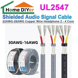 UL2547 22AWG-28AWG Copper Wire Shielded Audio Headphone Signal Cable 2-4 Core - Picture 1 of 6