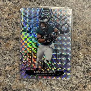 2024 MOSAIC SAQUON BARKLEY SILVER PRIZM EAGLES - Picture 1 of 2