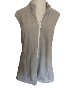 Quacker Factory heather gray crystal zip front vest size L nwt - Picture 1 of 4
