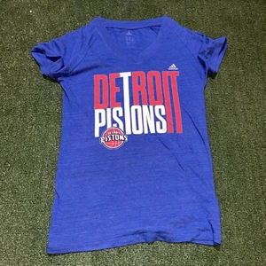 T-shirt donna Detroit Pistons taglia L collo a V 100% cotone - Foto 1 di 3