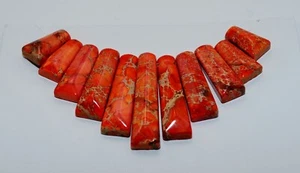 Light Red Sediment Turquoise CABOCHON 11PCS Beads Set Imperial Jasper Necklace - Picture 1 of 11