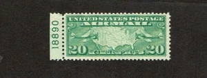 1926- U.S. AIRMAIL 20c Yel Grn Map & Winged Globe Plt# Single Sc#C9 M/NH/OG* - Picture 1 of 1
