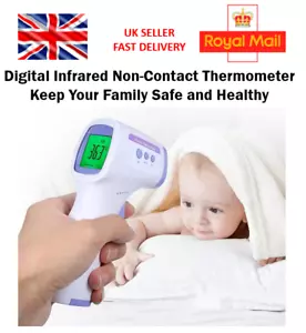 Digital Infrared Thermometer Forehead Non-Contact Temperature Gun Adult/Baby - Picture 1 of 8