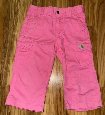 Pantalones de pana cargo rosa Carhartt para niñas talla 6 bordados Y2K 2010 Foto 1 de 4