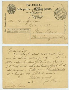 61961 - Ganzsache - Postkarte - Basel 14.6.1906 nach Klein-Basel - Picture 1 of 1