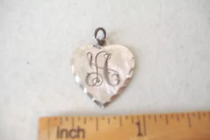 ~"A" INITIAL HEART SHAPE SILVERTONE CHARM~ - Picture 1 of 2