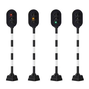 10pcs Model Trains OO HO Scale 1:75 Traffic Signals Red Yellow Green Block Light - Picture 1 of 7