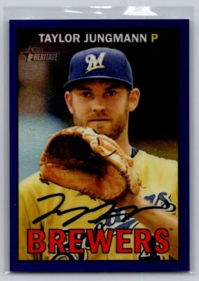 2016  Topps Heritage Chrome #THC-489 Taylor Jungmann Purple Refractor BREWERS - Image 1 of 2