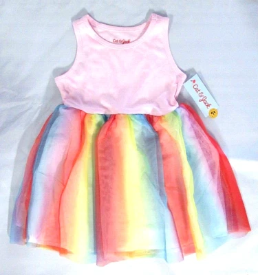 Cat Jack Girl Pink Tank Top Rainbow Pride Tutu Dress Spring Summer Parade - 4T - Image 1 of 4